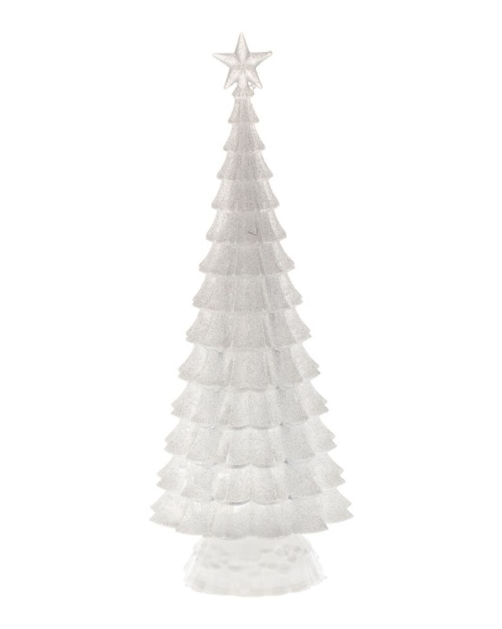 CUPCAKES & CASHMERE 15in Led Acrylic Christmas Tree Tabletop Decor White NEW